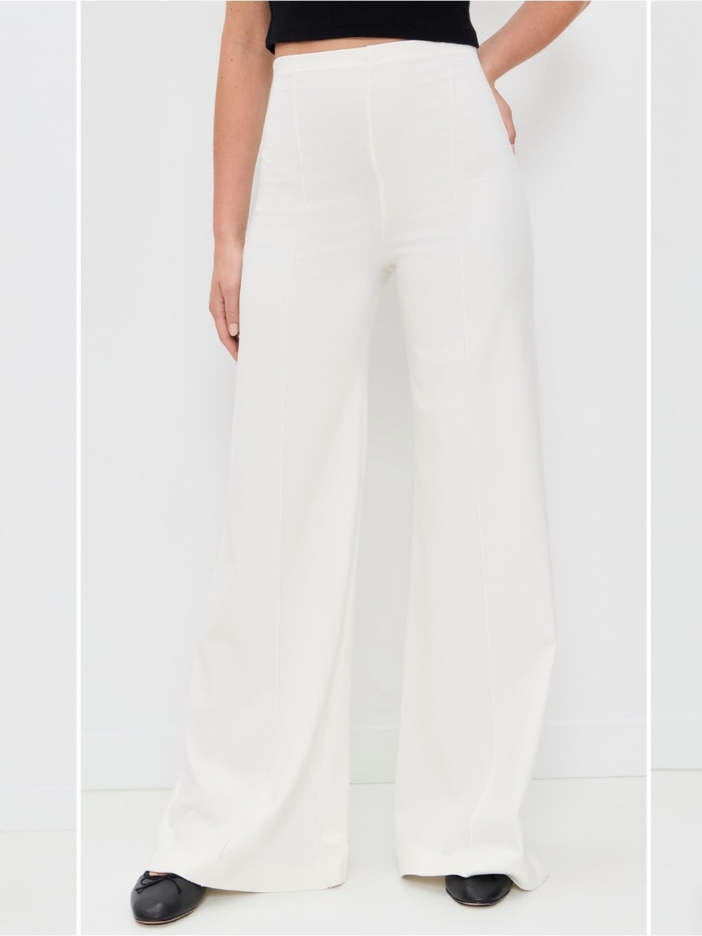 Ripley Rader Off-White Ponte Knit Wide Leg High Waisted Pull-on Pants size XS